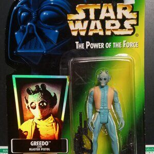 1996 Star Wars Greedo w Blaster The Power of the Force Green Collection 2 Kenner